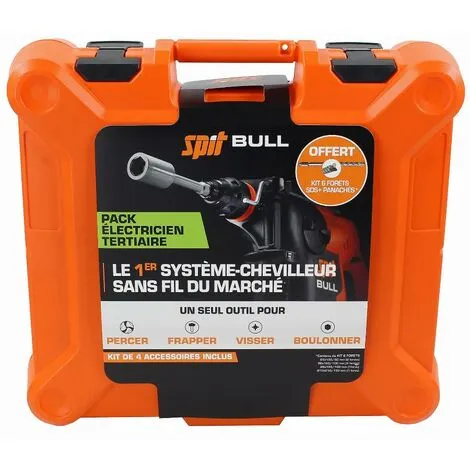 Système Chevilleur Spitbull 36V 6.2Ah Li + 6 Forets XT3 SPIT - 054682 4 Système Chevilleur Spitbull 36V 6.2Ah Li + 6 Forets XT3 SPIT - 054682 – Image 4