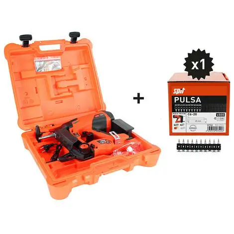 SPIT Pack Cloueur Autonome Multi-matériaux Pulsa 40E - 500 Clous C6-20 Inclus 1 SPIT Pack Cloueur Autonome Multi-matériaux Pulsa 40E - 500 Clous C6-20 Inclus