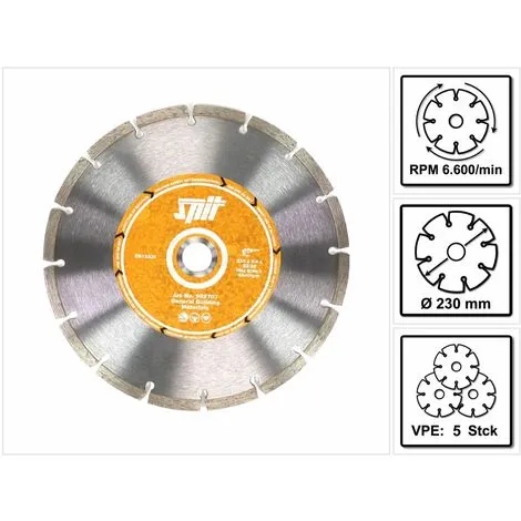 Spit Disque à Tronçonner Diamanté Humide Et Sec 230 X 22,23 Mm, 5 Pcs. ( 922707 ) 5 Spit Disque à Tronçonner Diamanté Humide Et Sec 230 X 22,23 Mm, 5 Pcs. ( 922707 ) – Image 5